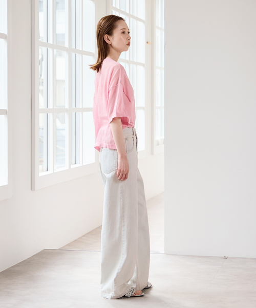 U by SPICK&SPAN（ユーバイスピックアンドスパン）の「《追加》カラールーズデニム（デニムパンツ・レディース・ピンク・36/38）」の6枚目の写真