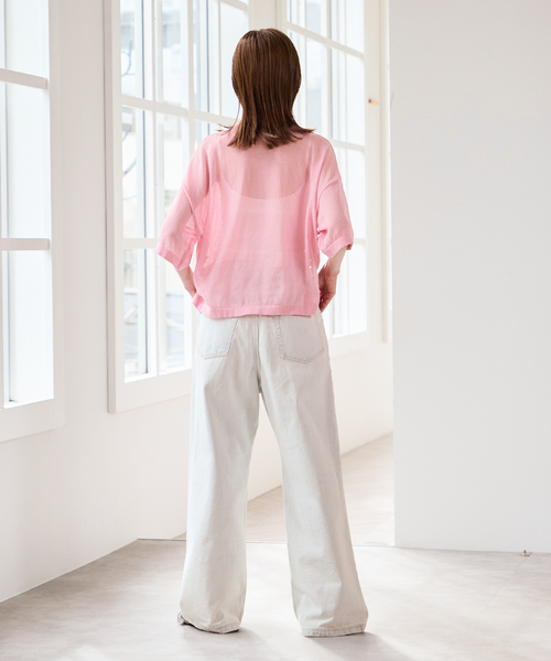 U by SPICK&SPAN（ユーバイスピックアンドスパン）の「《追加》カラールーズデニム（デニムパンツ・レディース・ピンク・36/38）」の5枚目の写真