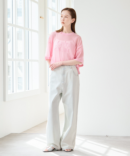 U by SPICK&SPAN（ユーバイスピックアンドスパン）の「《追加》カラールーズデニム（デニムパンツ・レディース・ピンク・36/38）」の3枚目の写真