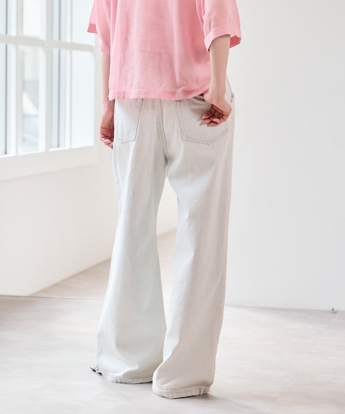 U by SPICK&SPAN(ユーバイスピックアンドスパン)の「《追加》カラールーズデニム(デニムパンツ・レディース・ピンク/スカイブルー・36/38)」の7枚目の写真