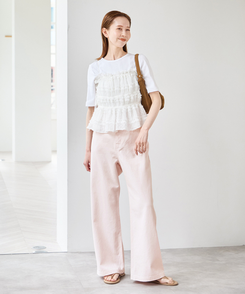 U by SPICK&SPAN(ユーバイスピックアンドスパン)の「《追加》カラールーズデニム(デニムパンツ・レディース・ピンク/スカイブルー・36/38)」の8枚目の写真