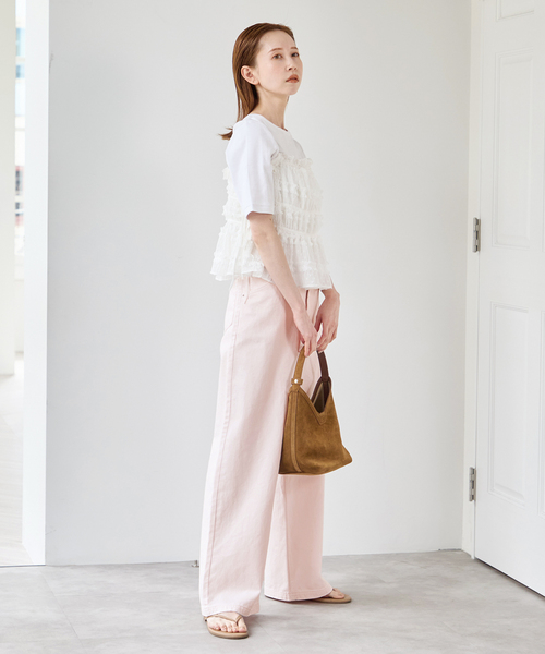 U by SPICK&SPAN(ユーバイスピックアンドスパン)の「《追加》カラールーズデニム(デニムパンツ・レディース・ピンク/スカイブルー・36/38)」の9枚目の写真