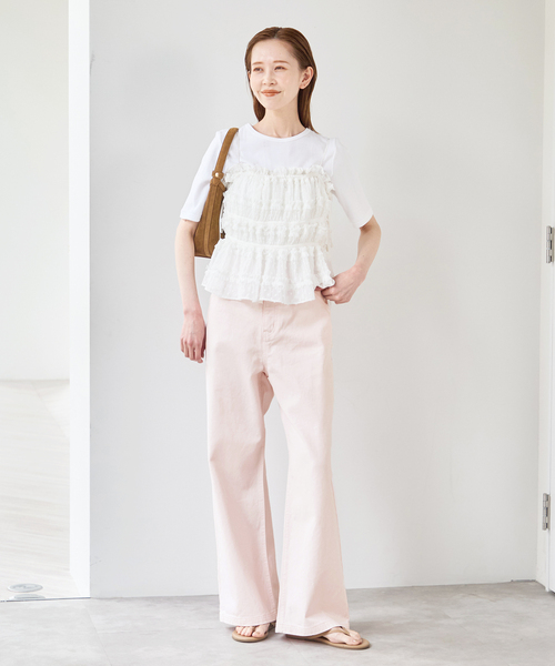 U by SPICK&SPAN(ユーバイスピックアンドスパン)の「《追加》カラールーズデニム(デニムパンツ・レディース・ピンク/スカイブルー・36/38)」の10枚目の写真