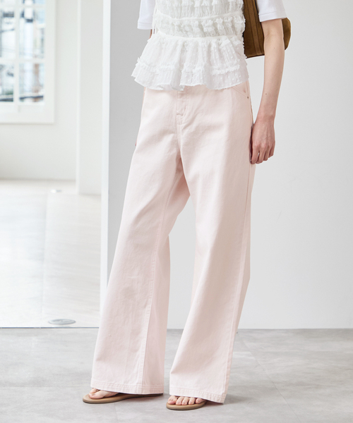 U by SPICK&SPAN（ユーバイスピックアンドスパン）の「《追加》カラールーズデニム（デニムパンツ・レディース・ピンク・36/38）」の22枚目の写真