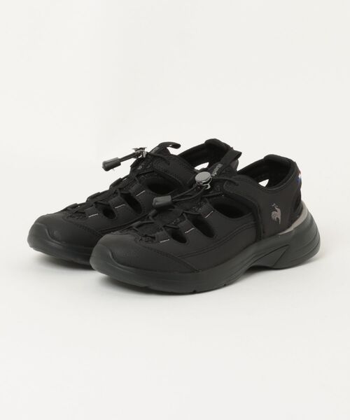 le coq sportif(ルコックスポルティフ)の「le coq sportif ルコックスポルティフ LCS LORRAINE SS【軽量】レディーススニーカーサンダル(LCSロレーヌSS)(サンダル・レディース・ベージュ/グレー/ブラック・22.5cm/23.0cm/23.5cm/24.0cm/24.5cm/25.0cm)」の1枚目の写真