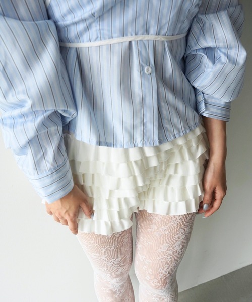 SANSeLF（サンセルフ）の「【SANSeLF】ビスチェレイヤードストライプシャツ saw26s057（シャツ/ブラウス・レディース・ブルー・FREE）」の18枚目の写真