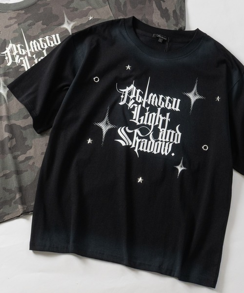JOHN'S CLOSET（ジョンズクローゼット）の「【13】アイレットホールデザイン スプレー加工Tシャツ（Tシャツ/カットソー・メンズ・カーキ/ブラック/アイボリー・LARGE/MEDIUM）」の2枚目の写真