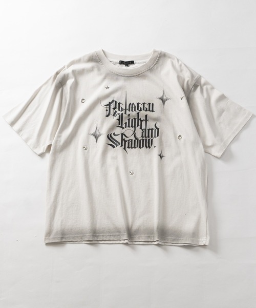 JOHN'S CLOSET（ジョンズクローゼット）の「【13】アイレットホールデザイン スプレー加工Tシャツ（Tシャツ/カットソー・メンズ・カーキ/ブラック/アイボリー・LARGE/MEDIUM）」の10枚目の写真