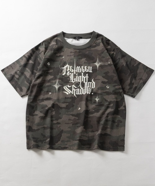 JOHN'S CLOSET（ジョンズクローゼット）の「【13】アイレットホールデザイン スプレー加工Tシャツ（Tシャツ/カットソー・メンズ・カーキ/ブラック/アイボリー・LARGE/MEDIUM）」の14枚目の写真