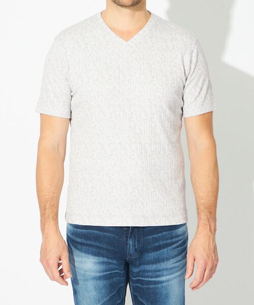 EPOCA UOMO(エポカウォモ)の「クラッシュジオメVネックカットソー(Tシャツ/カットソー・メンズ・ライトグレー/ネイビー・46/48)」の5枚目の写真