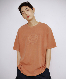 KP SYMBOL LOGO PIGMENT WASHED SHORT-SLEEVED T-SHIRT - ORANGE
