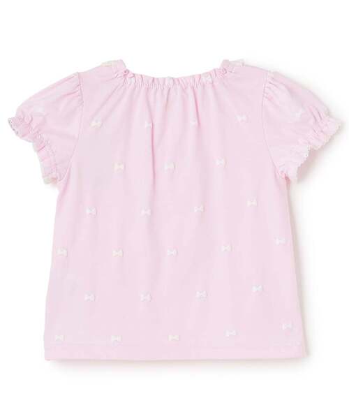 ウサギマスコットつき リボン柄 半袖Tシャツ（Tシャツ/カットソー