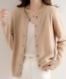 クルーネック ベーシック ソフト ニット. カーディガン