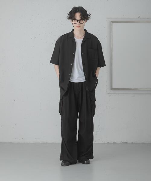 SENSE OF PLACE by URBAN RESEARCH（センスオブプレイスバイアーバンリサーチ）の「『速乾』ドライタッチオープンカラールーズショートスリーブシャツ（シャツ/ブラウス・メンズ・ブラック/ネイビー/ライトベージュ/チャコールグレー・MEDIUM/LARGE/SMALL）」の11枚目の写真