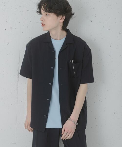 SENSE OF PLACE by URBAN RESEARCH（センスオブプレイスバイアーバンリサーチ）の「『速乾』ドライタッチオープンカラールーズショートスリーブシャツ（シャツ/ブラウス・メンズ・ブラック/ネイビー/ライトベージュ/チャコールグレー・MEDIUM/LARGE/SMALL）」の20枚目の写真