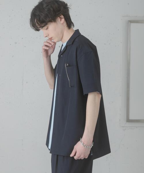 SENSE OF PLACE by URBAN RESEARCH（センスオブプレイスバイアーバンリサーチ）の「『速乾』ドライタッチオープンカラールーズショートスリーブシャツ（シャツ/ブラウス・メンズ・ブラック/ネイビー/ライトベージュ/チャコールグレー・MEDIUM/LARGE/SMALL）」の22枚目の写真