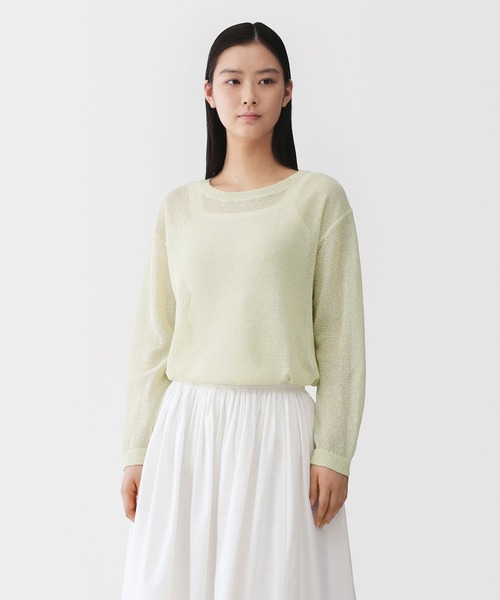 MUJI Labo(ムジラボ)の「〔MUJI Labo〕婦人 和紙混長袖クルーネックセーター(ニット/セーター・レディース・グリーン系/アイボリー/チャコールグレー・S/M/L/XL)」の3枚目の写真