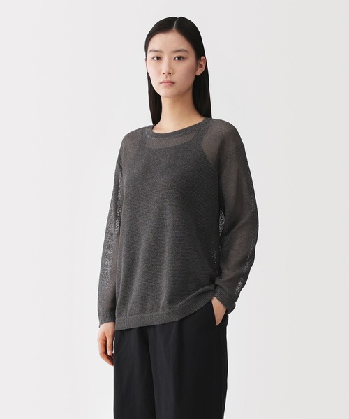 MUJI Labo(ムジラボ)の「〔MUJI Labo〕婦人 和紙混長袖クルーネックセーター(ニット/セーター・レディース・グリーン系/アイボリー/チャコールグレー・S/M/L/XL)」の1枚目の写真
