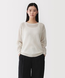 〔MUJI Labo〕婦人　和紙混長袖クルーネックセーター