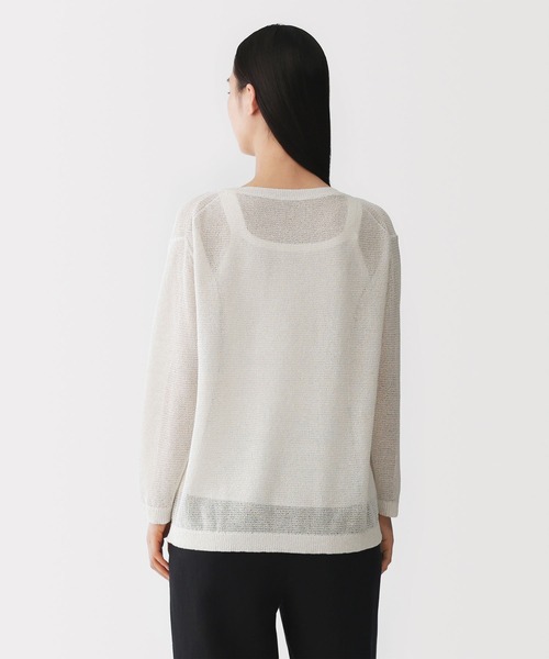 MUJI Labo(ムジラボ)の「〔MUJI Labo〕婦人 和紙混長袖クルーネックセーター(ニット/セーター・レディース・グリーン系/アイボリー/チャコールグレー・S/M/L/XL)」の6枚目の写真