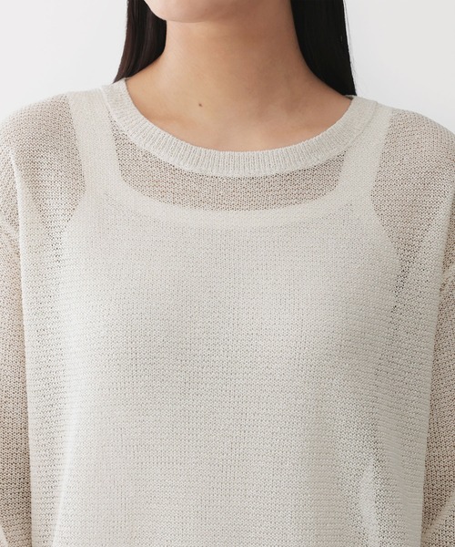 MUJI Labo(ムジラボ)の「〔MUJI Labo〕婦人 和紙混長袖クルーネックセーター(ニット/セーター・レディース・グリーン系/アイボリー/チャコールグレー・S/M/L/XL)」の7枚目の写真