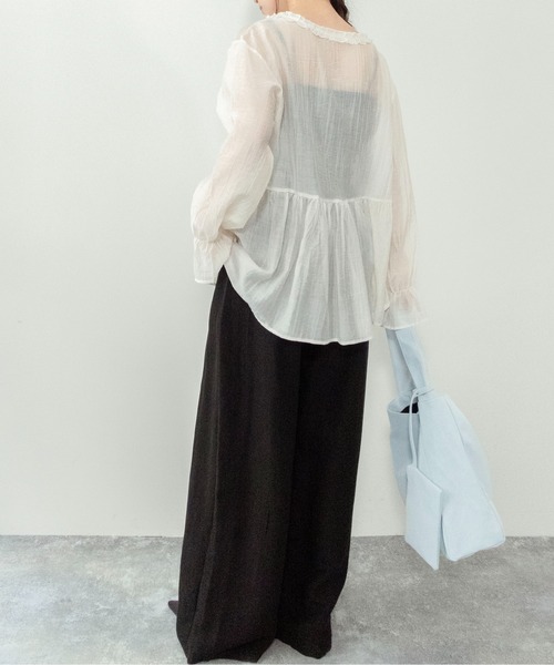on:nue（オンニュ）の「【on:nue】[着用動画あり！/4色展開/2サイズ展開] リネン混リラックスタックワイドパンツ /2026 SS COLLECTION（その他パンツ・レディース・ブラック/アイボリー/チャコール/ベージュ・SMALL/MEDIUM）」の11枚目の写真