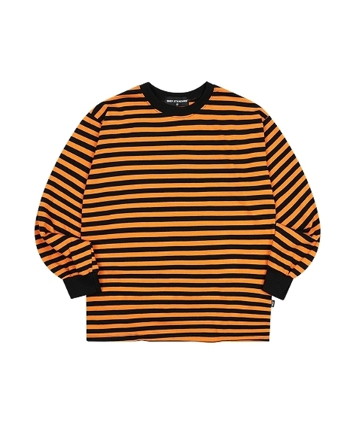 1989STANDARD(1989スタンダード)の「ミドルストライプロングスリーブ(SSLSTDBASIC)(Tシャツ/カットソー・メンズ・ダークグリーン/オレンジ/アイボリー・MEDIUM/X-LARGE/LARGE)」の3枚目の写真