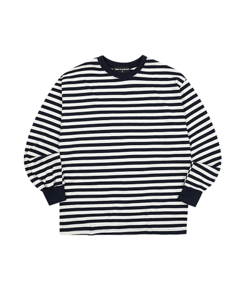 1989STANDARD(1989スタンダード)の「ミドルストライプロングスリーブ(SSLSTDBASIC)(Tシャツ/カットソー・メンズ・ダークグリーン/オレンジ/アイボリー・MEDIUM/X-LARGE/LARGE)」の2枚目の写真