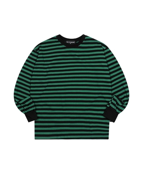 1989STANDARD(1989スタンダード)の「ミドルストライプロングスリーブ(SSLSTDBASIC)(Tシャツ/カットソー・メンズ・ダークグリーン/オレンジ/アイボリー・MEDIUM/X-LARGE/LARGE)」の1枚目の写真