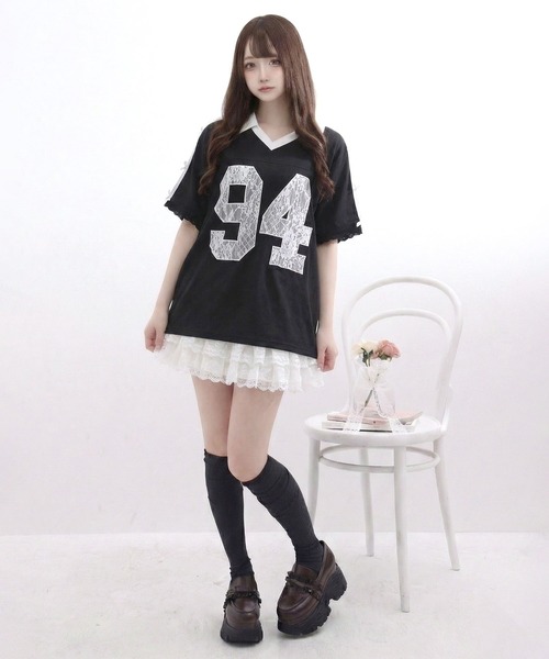 DearMyLoveRose(ディアマイラブローズ)の「ミルフィーユティアードレースミニスカート(スカート・レディース・ホワイト/ブラック・LARGE/MEDIUM)」の7枚目の写真