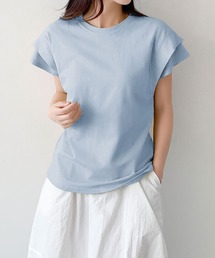 【綿100％使用】フレンチスリーブ無地Tシャツ（レイヤード・インナー対応）