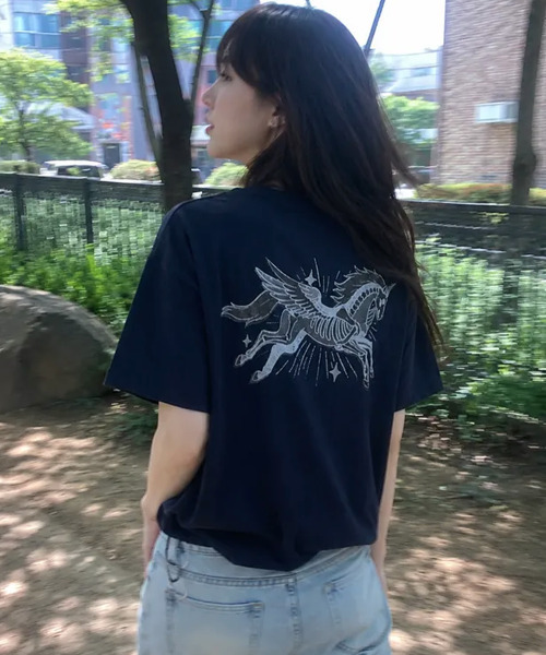 KRUXH(クルクス)の「ペガサスドローストリングTディープネイビー(Tシャツ/カットソー・レディース・その他・1/2)」の1枚目の写真