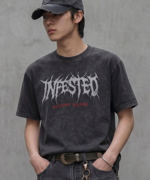 SILVER BULLET(シルバーバレット)の「『SILVER BULLET SELECT AP/シルバーバレットセレクト』刺繍メタルロゴ半袖Tシャツ【Z】(Tシャツ/カットソー・メンズ・ピンク系1/ホワイト/ブラック系1・L/M)」の3枚目の写真