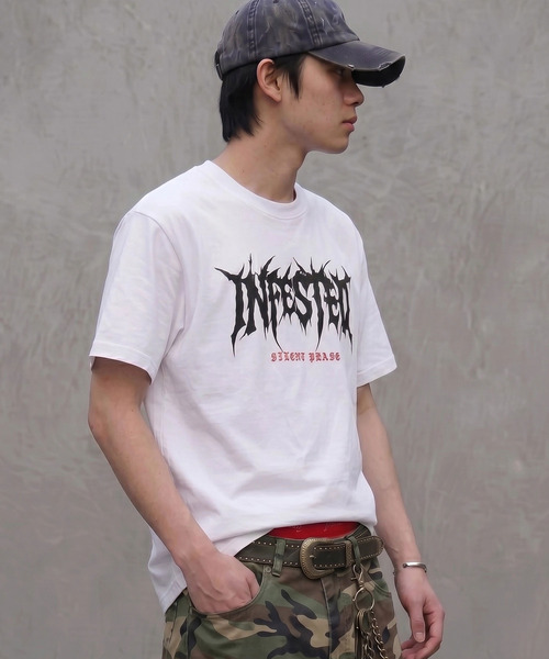 SILVER BULLET(シルバーバレット)の「『SILVER BULLET SELECT AP/シルバーバレットセレクト』刺繍メタルロゴ半袖Tシャツ【Z】(Tシャツ/カットソー・メンズ・ピンク系1/ホワイト/ブラック系1・L/M)」の4枚目の写真