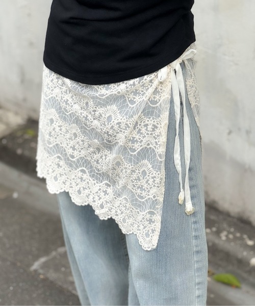 Chiina(チーナ)の「Chiina / 【2種デザイン】レースラップ巻きスカート(スカート・レディース・B/A・FREE)」の5枚目の写真