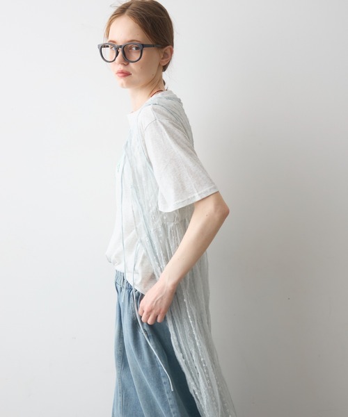 Crisp（クリスプ）の「sheer tulle onepiece / シアーチュールワンピース（ワンピース・レディース・アイボリー/ブルー・FREE）」の21枚目の写真