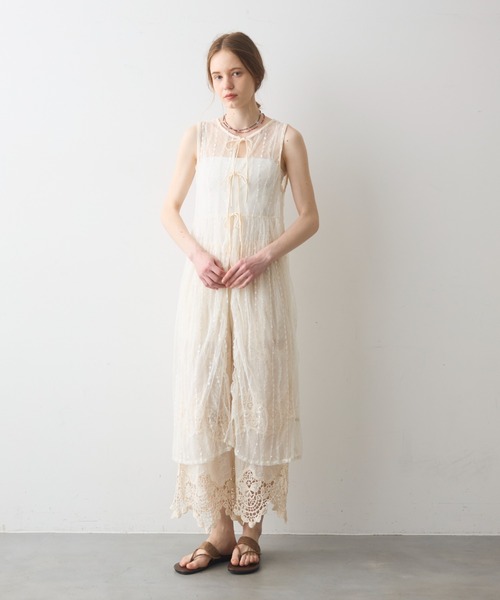 Crisp（クリスプ）の「sheer tulle onepiece / シアーチュールワンピース（ワンピース・レディース・アイボリー/ブルー・FREE）」の3枚目の写真