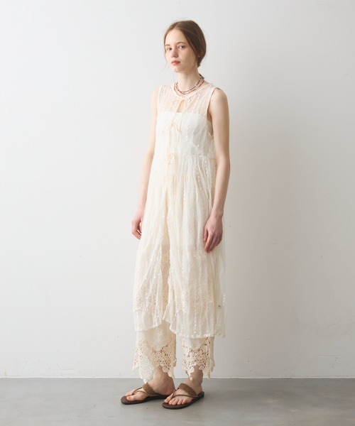Crisp（クリスプ）の「sheer tulle onepiece / シアーチュールワンピース（ワンピース・レディース・アイボリー/ブルー・FREE）」の4枚目の写真