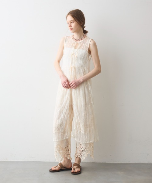 Crisp（クリスプ）の「sheer tulle onepiece / シアーチュールワンピース（ワンピース・レディース・アイボリー/ブルー・FREE）」の6枚目の写真