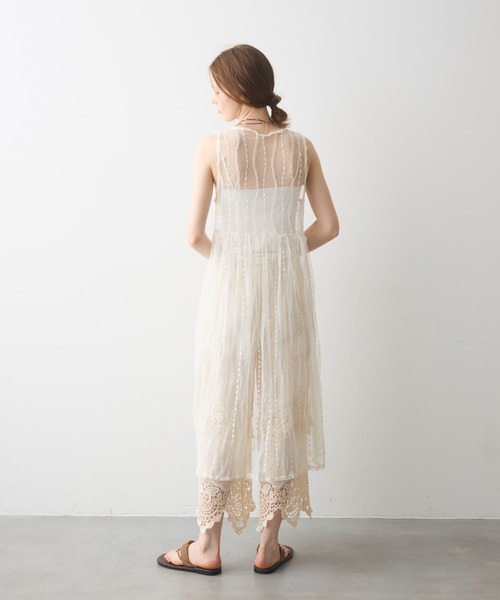 Crisp（クリスプ）の「sheer tulle onepiece / シアーチュールワンピース（ワンピース・レディース・アイボリー/ブルー・FREE）」の8枚目の写真