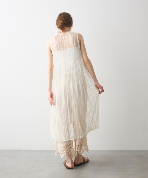 Crisp（クリスプ）の「sheer tulle onepiece / シアーチュールワンピース（ワンピース・レディース・アイボリー/ブルー・FREE）」の9枚目の写真