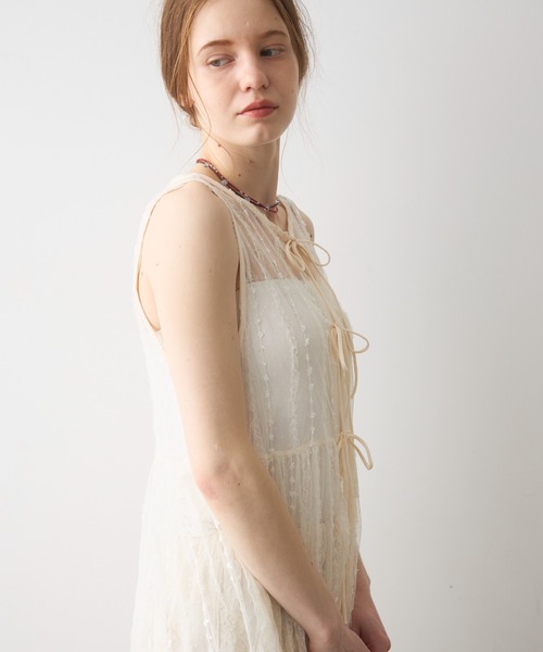 Crisp（クリスプ）の「sheer tulle onepiece / シアーチュールワンピース（ワンピース・レディース・アイボリー/ブルー・FREE）」の11枚目の写真