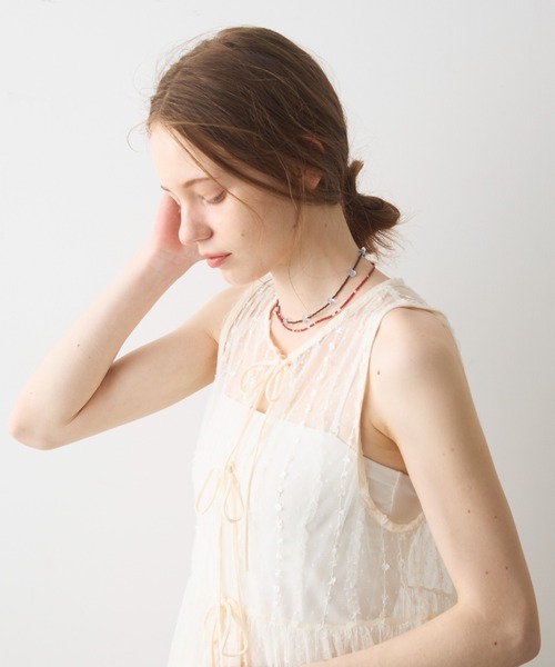 Crisp（クリスプ）の「sheer tulle onepiece / シアーチュールワンピース（ワンピース・レディース・アイボリー/ブルー・FREE）」の13枚目の写真