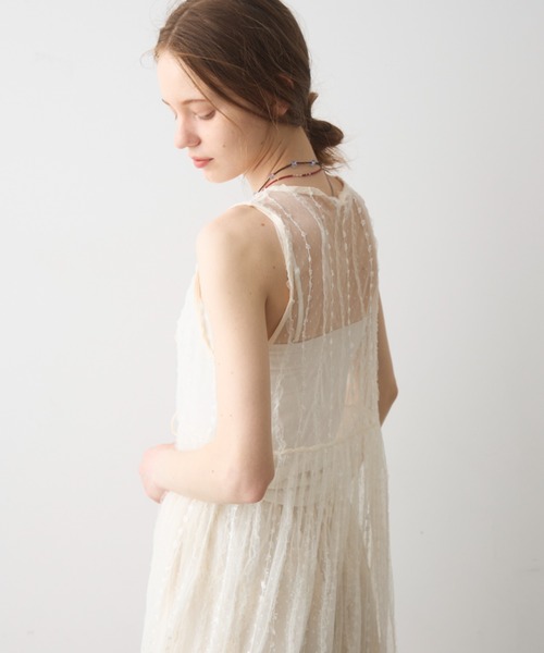 Crisp（クリスプ）の「sheer tulle onepiece / シアーチュールワンピース（ワンピース・レディース・アイボリー/ブルー・FREE）」の14枚目の写真