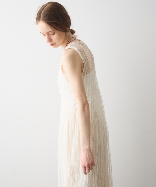 Crisp（クリスプ）の「sheer tulle onepiece / シアーチュールワンピース（ワンピース・レディース・アイボリー/ブルー・FREE）」の15枚目の写真