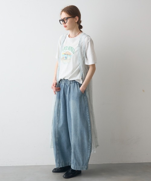 Crisp（クリスプ）の「sheer tulle onepiece / シアーチュールワンピース（ワンピース・レディース・アイボリー/ブルー・FREE）」の16枚目の写真