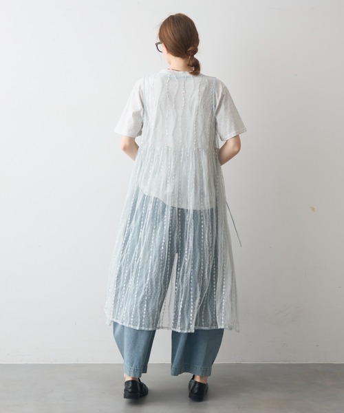 Crisp（クリスプ）の「sheer tulle onepiece / シアーチュールワンピース（ワンピース・レディース・アイボリー/ブルー・FREE）」の18枚目の写真