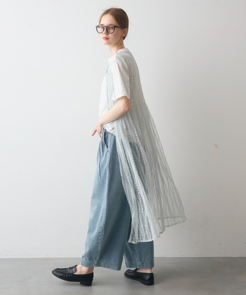 Crisp（クリスプ）の「sheer tulle onepiece / シアーチュールワンピース（ワンピース・レディース・アイボリー/ブルー・FREE）」の17枚目の写真