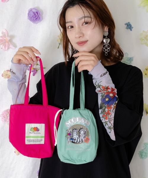 ScoLar（スカラー）の「662441：FRUIT OF THE LOOM×ScoLarコラボ ナイロンミニバッグ（ハンドバッグ・レディース・ネイビー/ブラック/ブルー/ピンク/グリーン・FREE）」の21枚目の写真