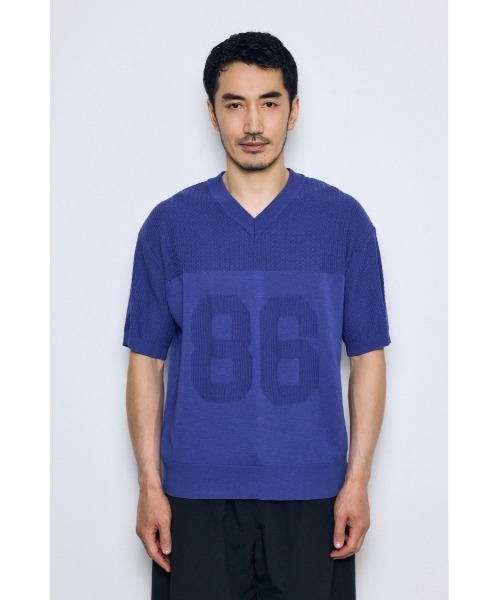 AZUL by moussy(アズールバイマウジー)の「ナンバリングニットトップス(ニット/セーター・メンズ・ブルー/ブラック/オフホワイト・LARGE/MEDIUM)」の18枚目の写真